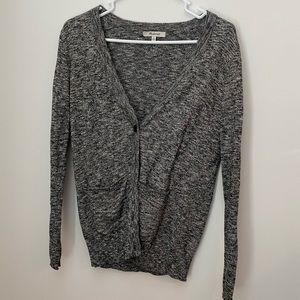 Madewell Black and White Marled Cardigan Sweater